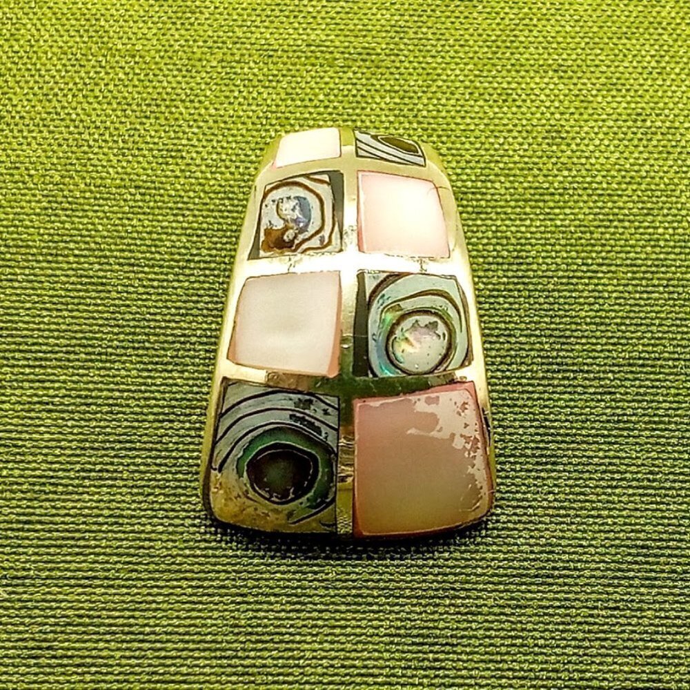Pink Mother Of Pearl Abalone Sterling Silver Pendant